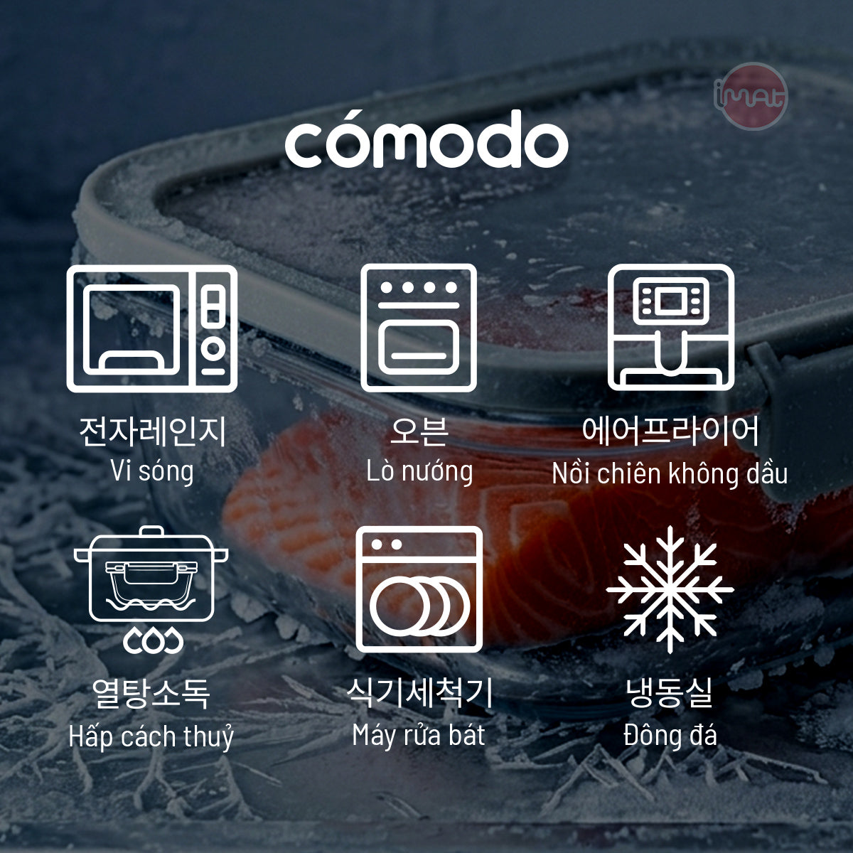 Bộ 14 hộp thuỷ tinh Comodo chịu nhiệt nắp kính