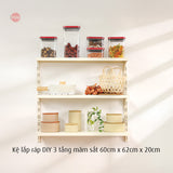 Kệ lắp ráp DIY 3 tầng mâm sắt