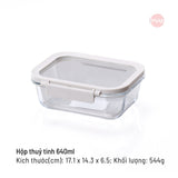 Bộ 14 hộp thuỷ tinh Comodo chịu nhiệt nắp kính