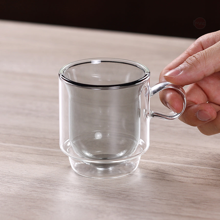 Bộ 6 cốc trà TATA thuỷ tinh Hight Borosilicate 2 thành cách nhiệt