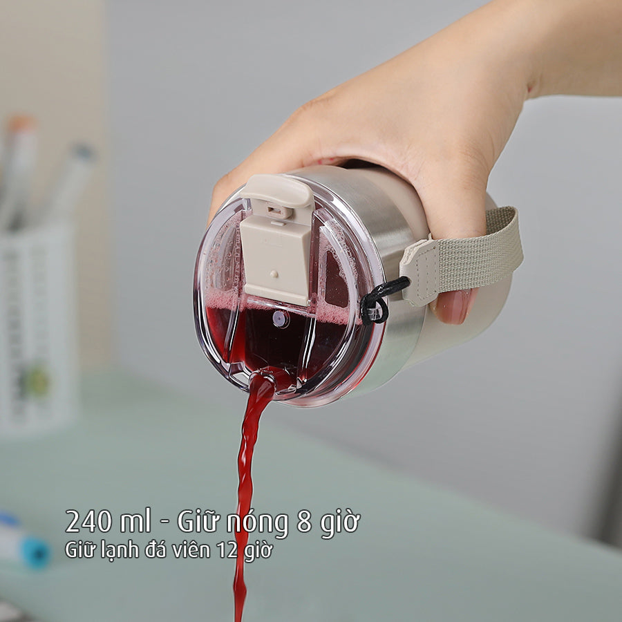 Cốc lắc inox giữ nhiệt 240ml