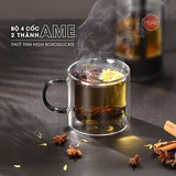 Bộ cốc AME hai thành 250ml bằng thuỷ tinh Borosilicate