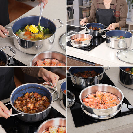 Bộ 2 nồi  iMat Hybrid lòng xanh  20, 24