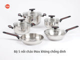 Bộ 5 nồi chảo iNox - Không phủ lớp chống dính
