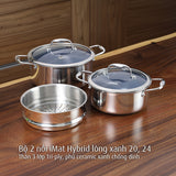 Bộ 2 nồi  iMat Hybrid lòng xanh  20, 24