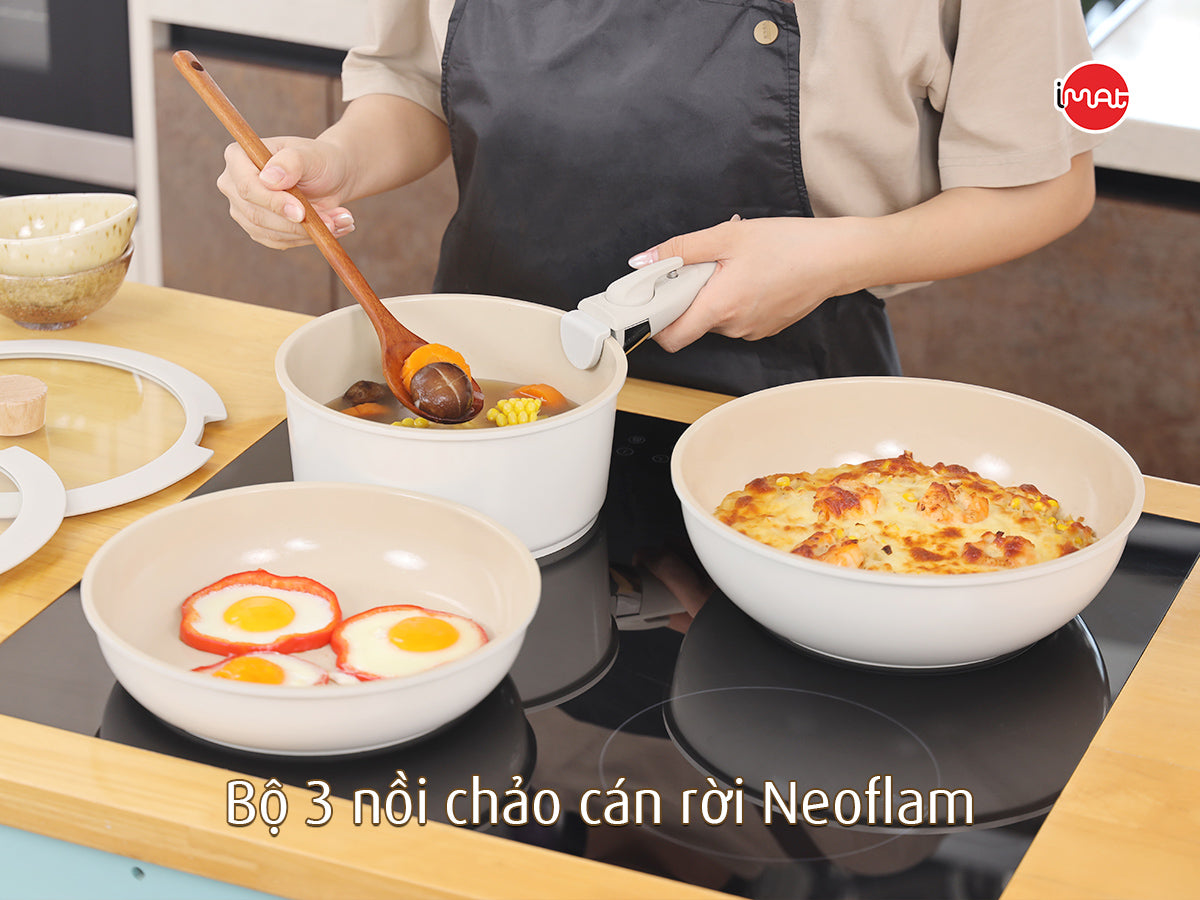 Bộ 3 nồi chảo cán rời Neoflam ( đã bao gồm phí ship )