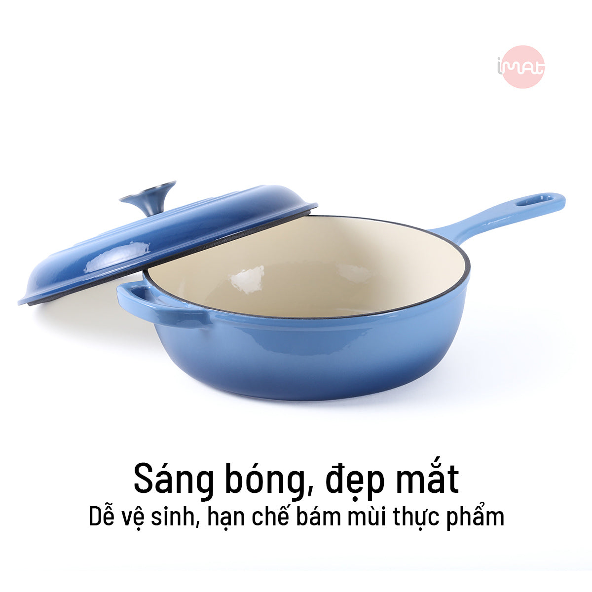 Chảo gang tráng men sâu lòng 26cm