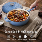 Chảo gang tráng men sâu lòng 26cm