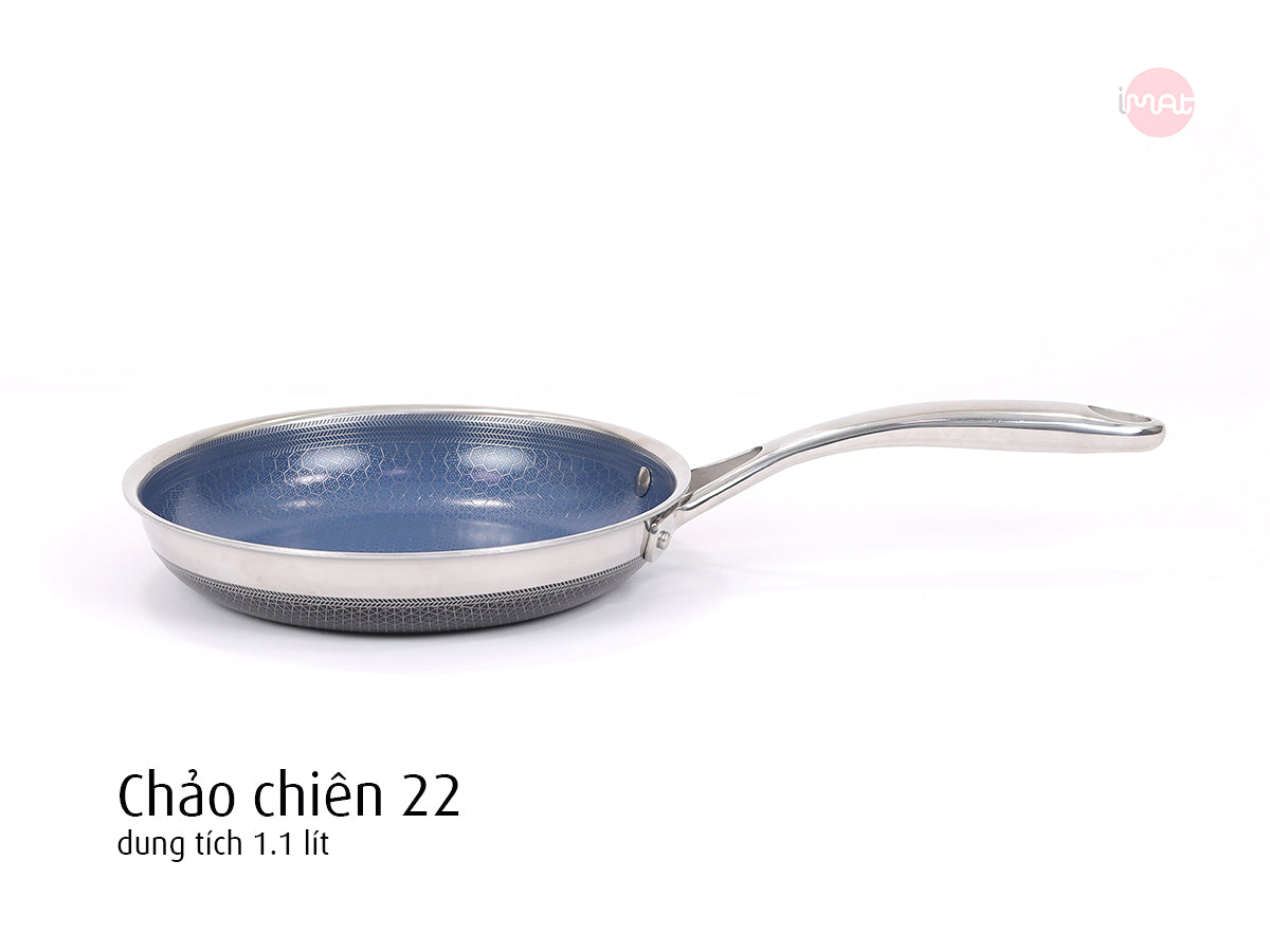 Bộ 5 nồi chảo iMat Hybrid tráng gốm xanh