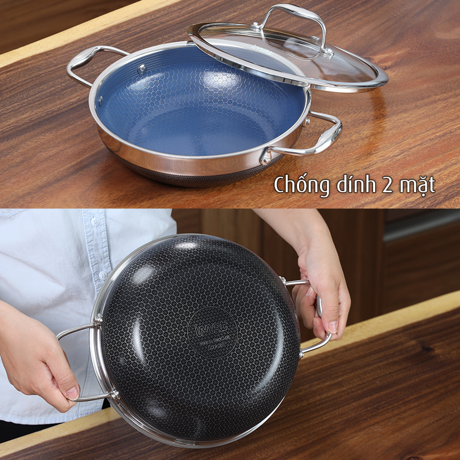 Chảo đa năng iMat Hybrid lòng xanh