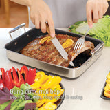 Chảo vuông đa năng 24 hai tay cầm iMat Hybrid