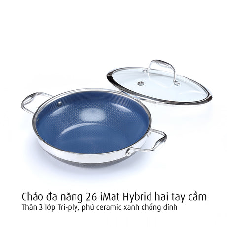 Chảo đa năng iMat Hybrid lòng xanh