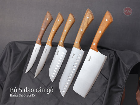 Bộ dao cán gỗ, cán thép iMat