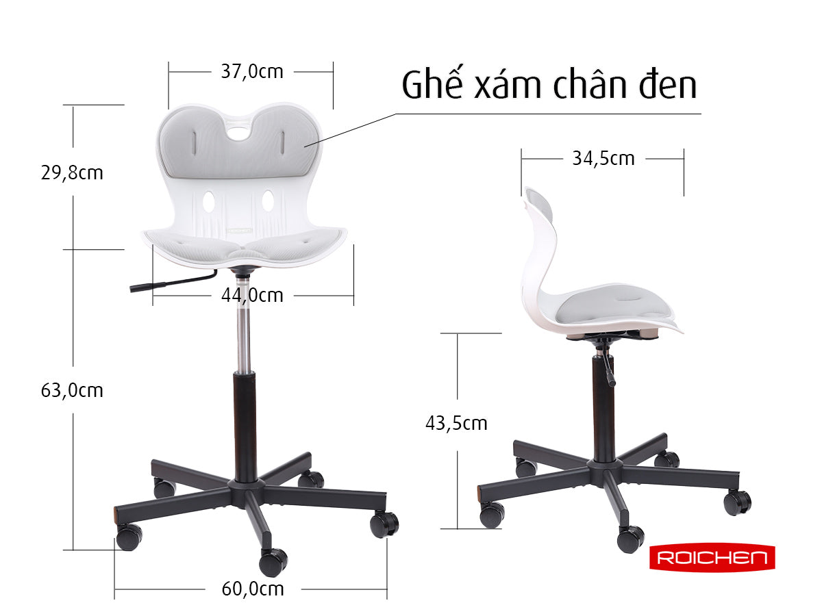 Ghế chỉnh dáng ngồi đúng WOW chân xoay Roichen
