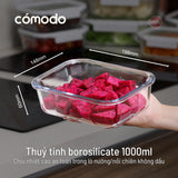 Bộ 14 hộp thuỷ tinh Comodo chịu nhiệt nắp kính