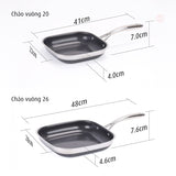 Chảo vuông iMat Hybrid lòng đen