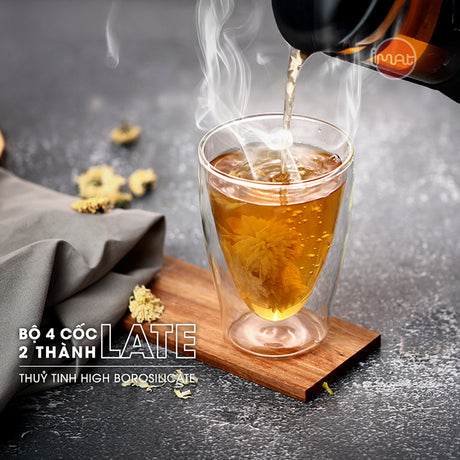 Bộ cốc LATE 2 thành 250ml bằng thuỷ tinh Borosilicate