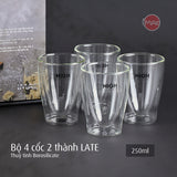 Bộ cốc LATE 2 thành 250ml bằng thuỷ tinh Borosilicate