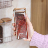 Bộ 4 lọ gia vị thuỷ tinh borosilicate ACA 420ml, nắp gỗ