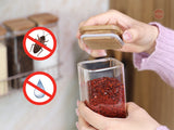 Bộ 4 lọ gia vị thuỷ tinh borosilicate ACA 420ml, nắp gỗ