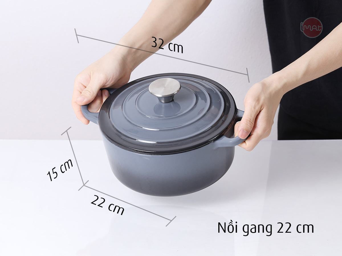 Nồi gang tráng men 20cm-22cm
