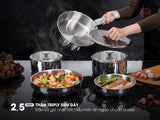 Bộ nồi chảo iNox cán rời 9 món - Không phủ lớp chống dính