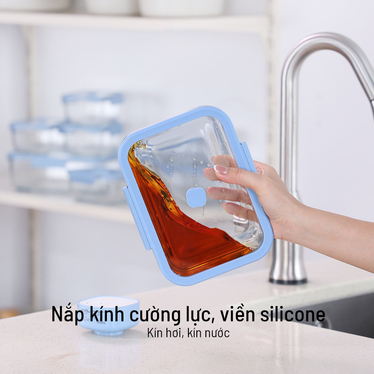 Bộ hộp thuỷ tinh chân không VACU 8 món không kèm bơm