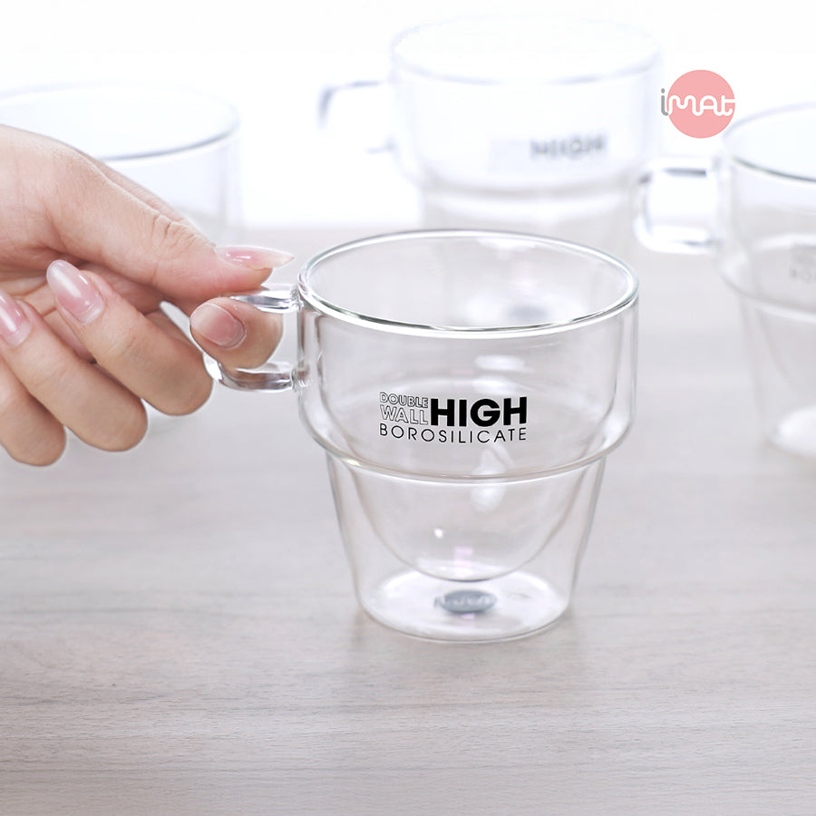 Bộ cốc NOY 2 thành 250ml bằng thuỷ tinh Borosilicate