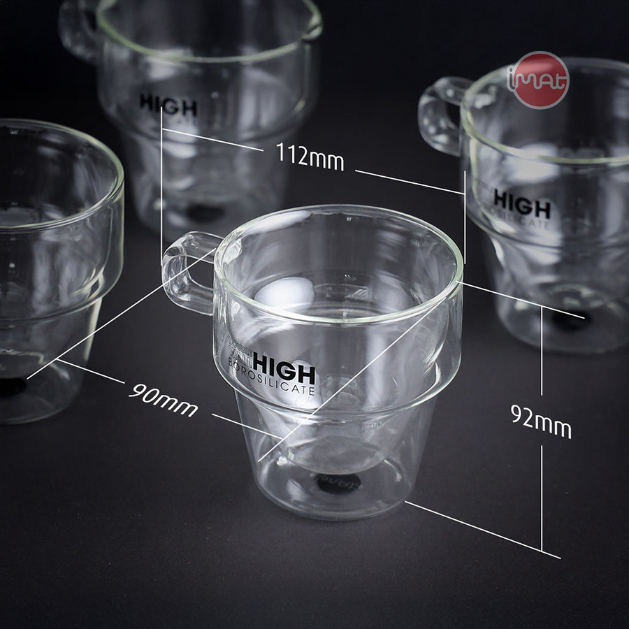 Bộ cốc NOY 2 thành 250ml bằng thuỷ tinh Borosilicate