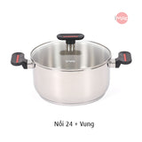 Bộ 5 nồi chảo iNox - Không phủ lớp chống dính