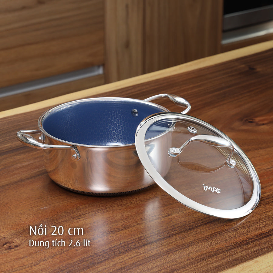 Bộ 2 nồi  iMat Hybrid lòng xanh  20, 24