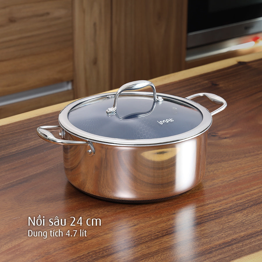 Tách set lẻ iMat lòng xanh: quánh 18+xửng, nồi 26, nồi 20 kèm xửng, nồi 24cm