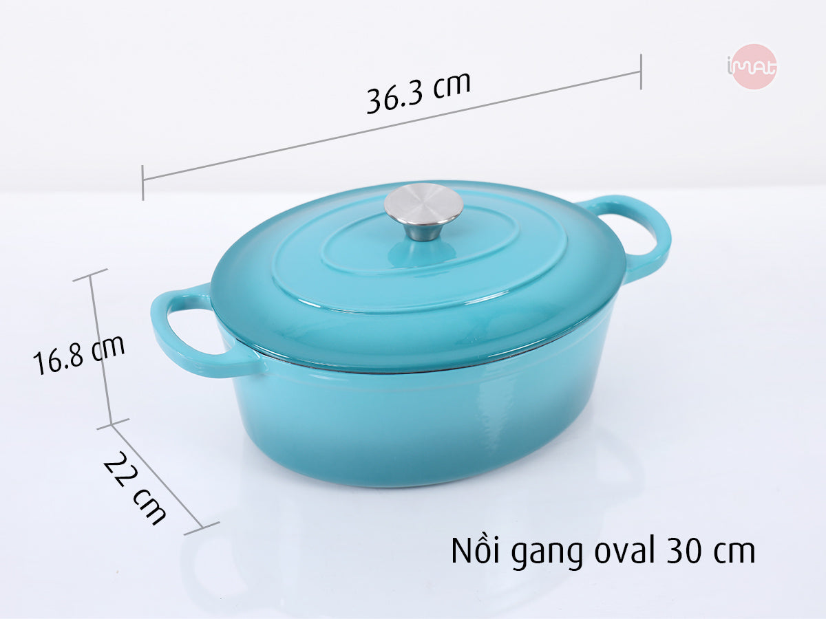 Nồi gang tráng men oval 30cm
