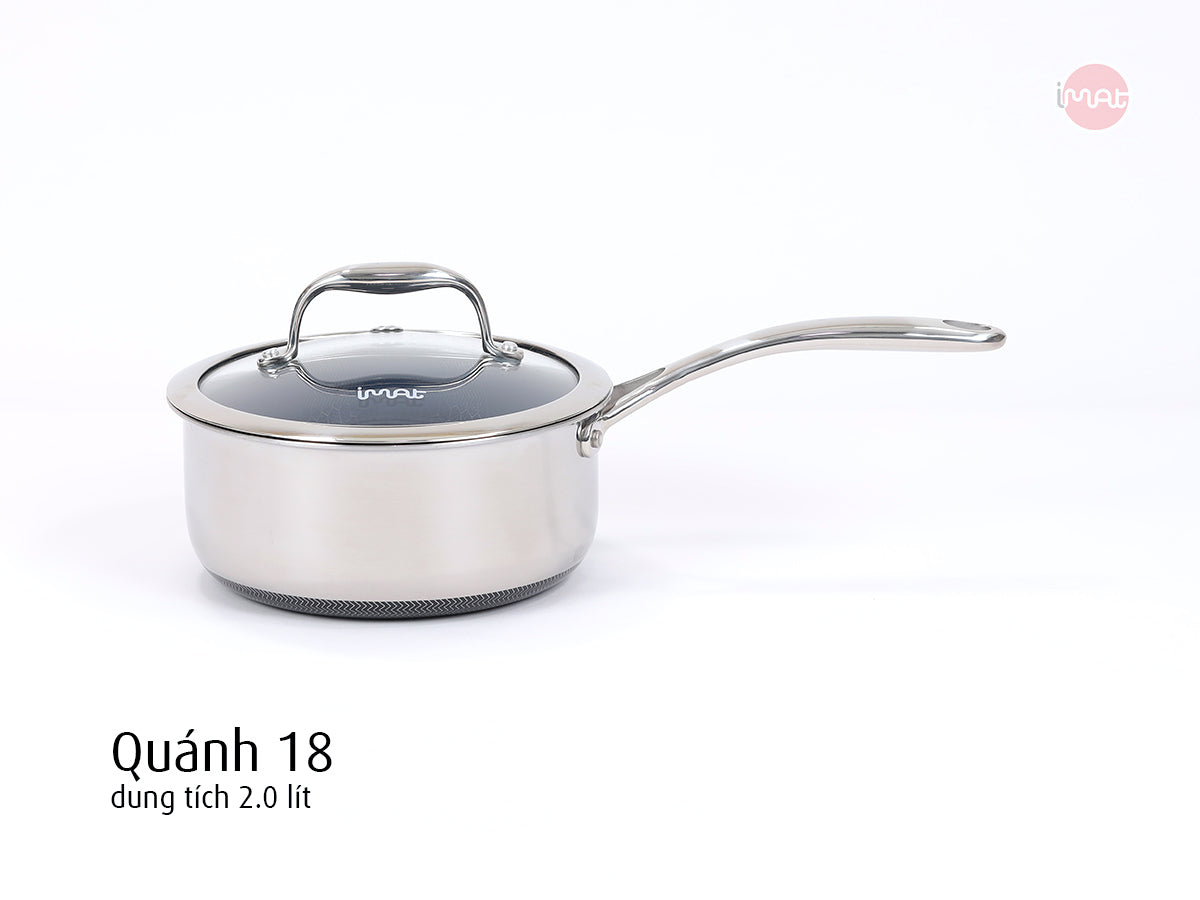 Bộ 5 nồi chảo iMat Hybrid tráng gốm xanh