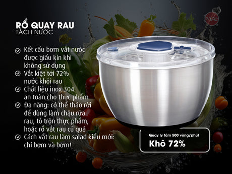 Rổ quay rau tách nước
