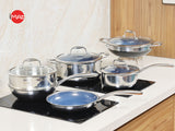 Bộ 5 nồi chảo iMat Hybrid lòng xanh