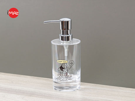 Chai đựng xà bông nhựa trong suốt họa tiết