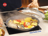 Chảo Paella 32 iMat Hybrid, lòng xanh