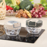 Cối xay tỏi ớt kéo tay cốc Tritan