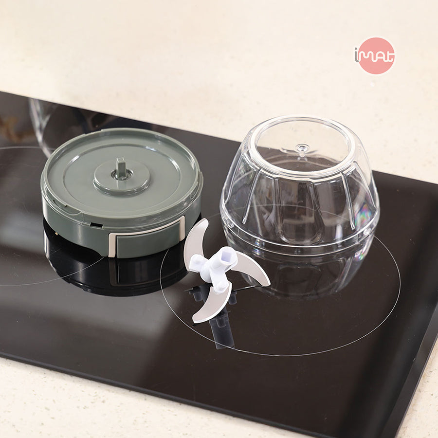 Cối xay tỏi ớt kéo tay cốc Tritan