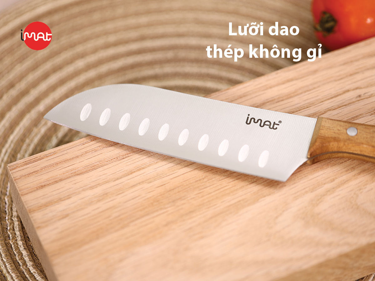 Dao Santoku nhỏ 5" iMat cán gỗ