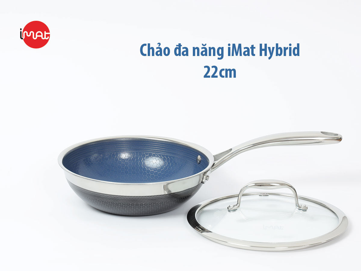 Chảo đa năng iMat Hybrid lòng xanh