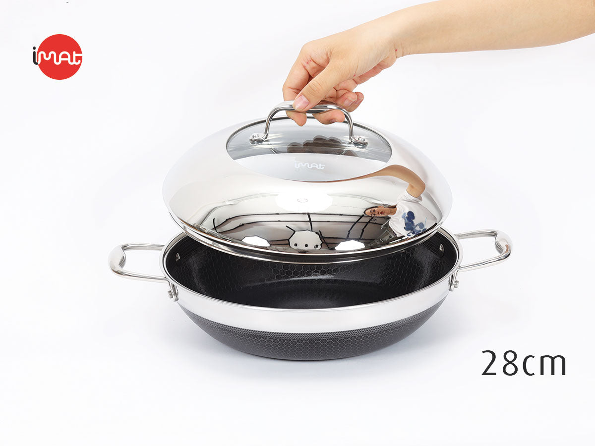 Chảo đa năng 24, 28 hai tay cầm iMat Hybrid lòng đen