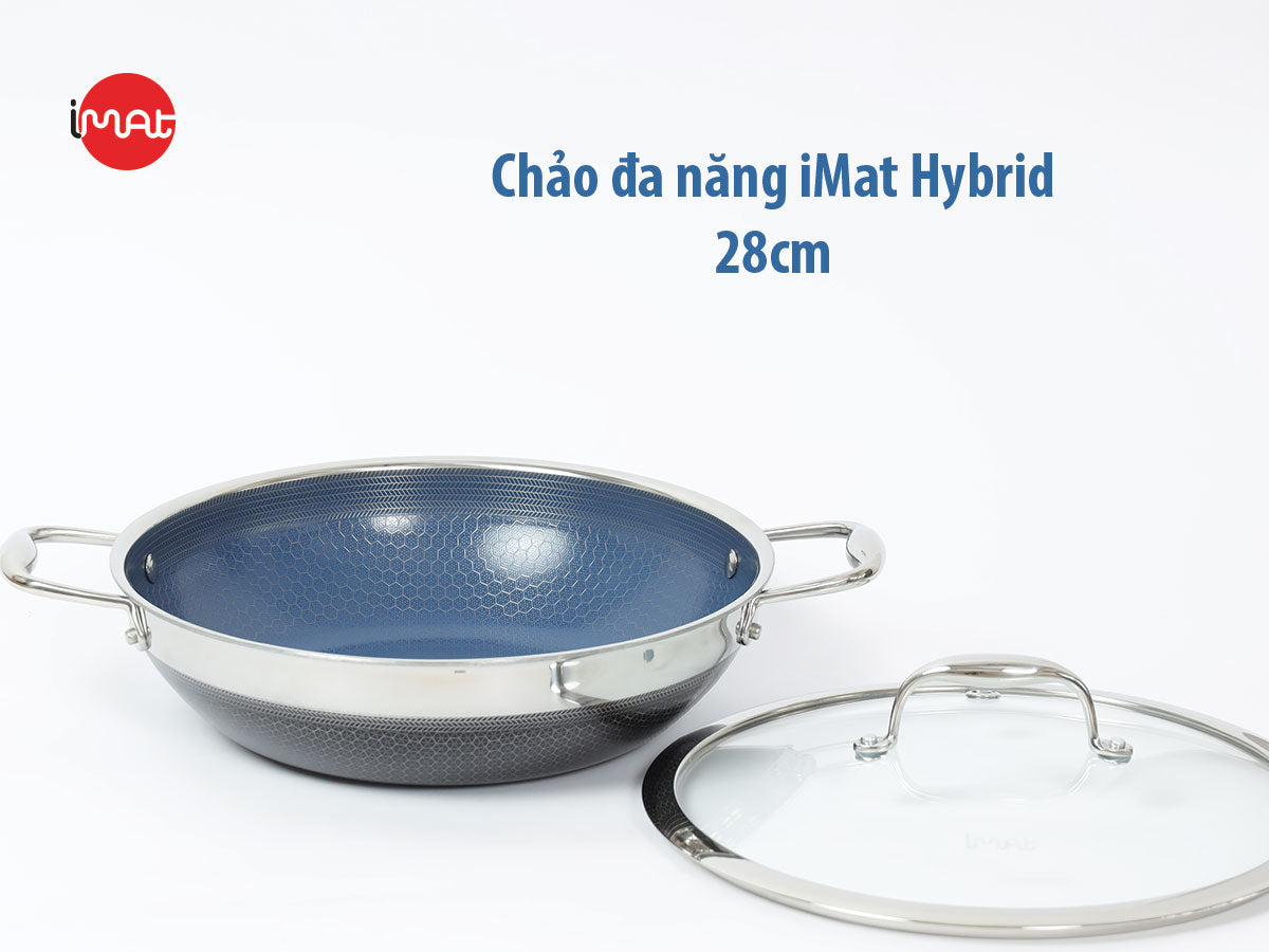 Chảo đa năng iMat Hybrid lòng xanh