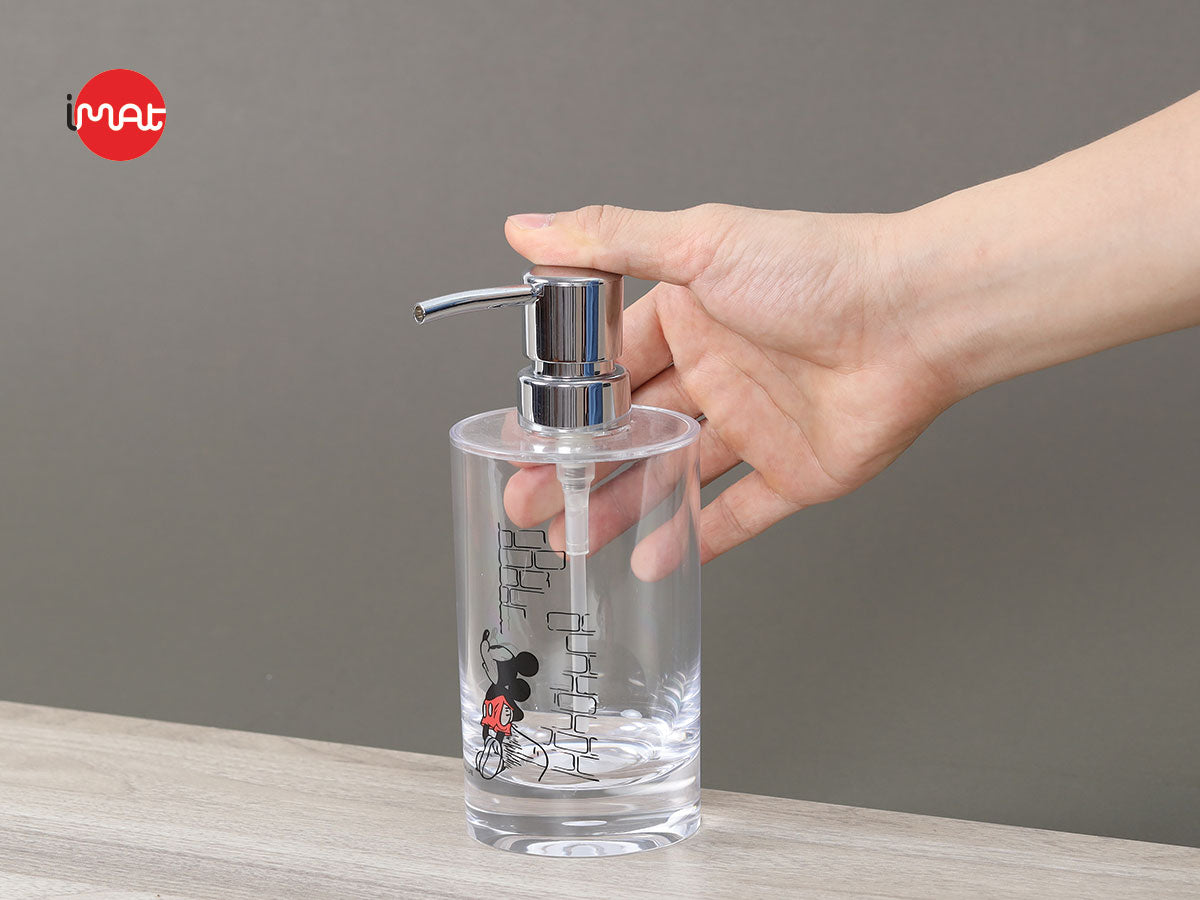 Chai đựng xà bông nhựa trong suốt họa tiết