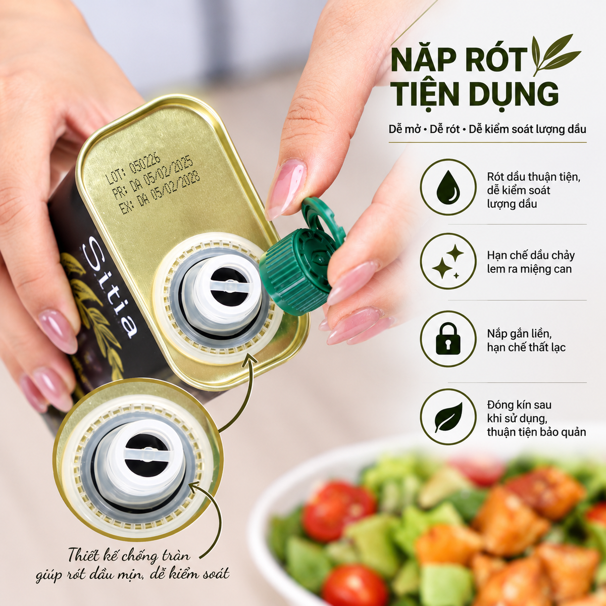 Dầu Ô liu nguyên chất cao cấp Sitia
