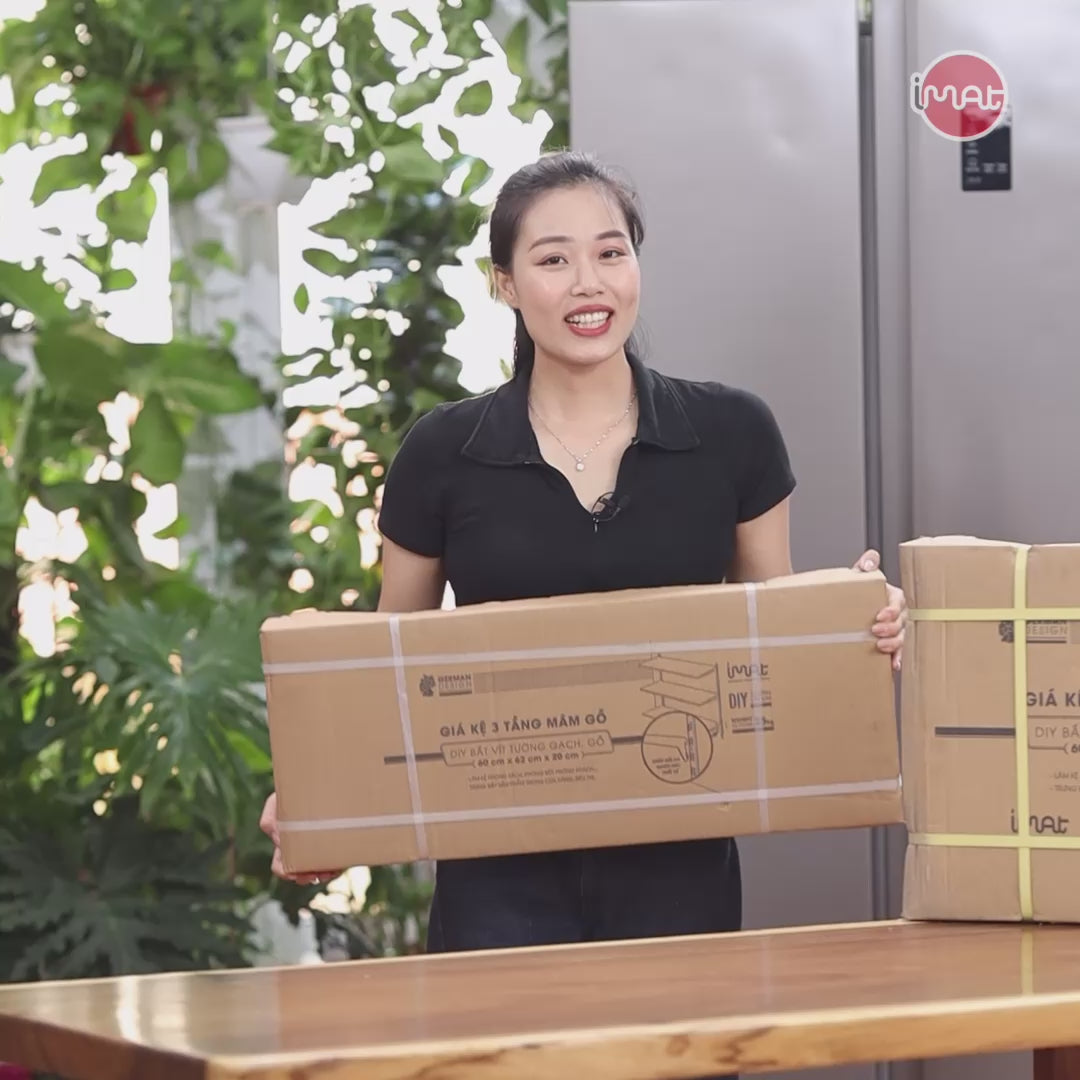Kệ lắp ráp DIY 3 tầng mâm gỗ