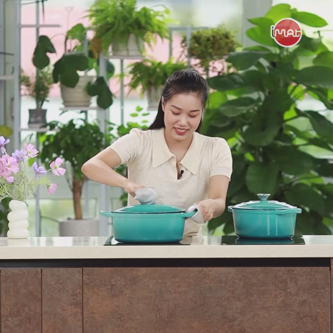 Nồi gang tráng men oval 30cm