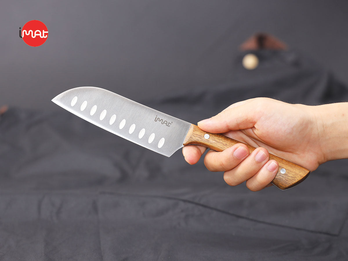 Dao Santoku nhỏ 5" iMat cán gỗ