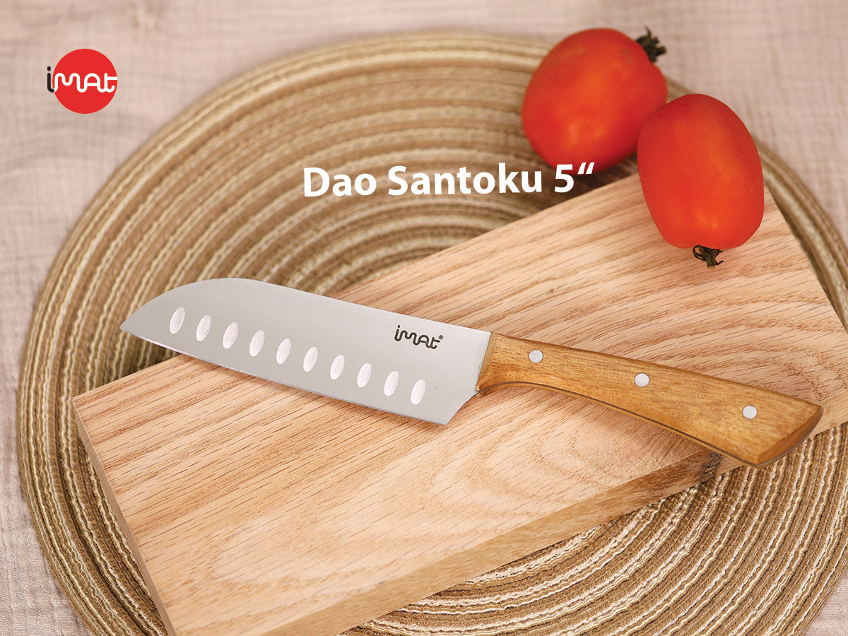 Dao Santoku nhỏ 5" iMat cán gỗ